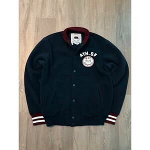 Vintage Style Maroon and Navy San Francisco California City Wear Varsity Jacket